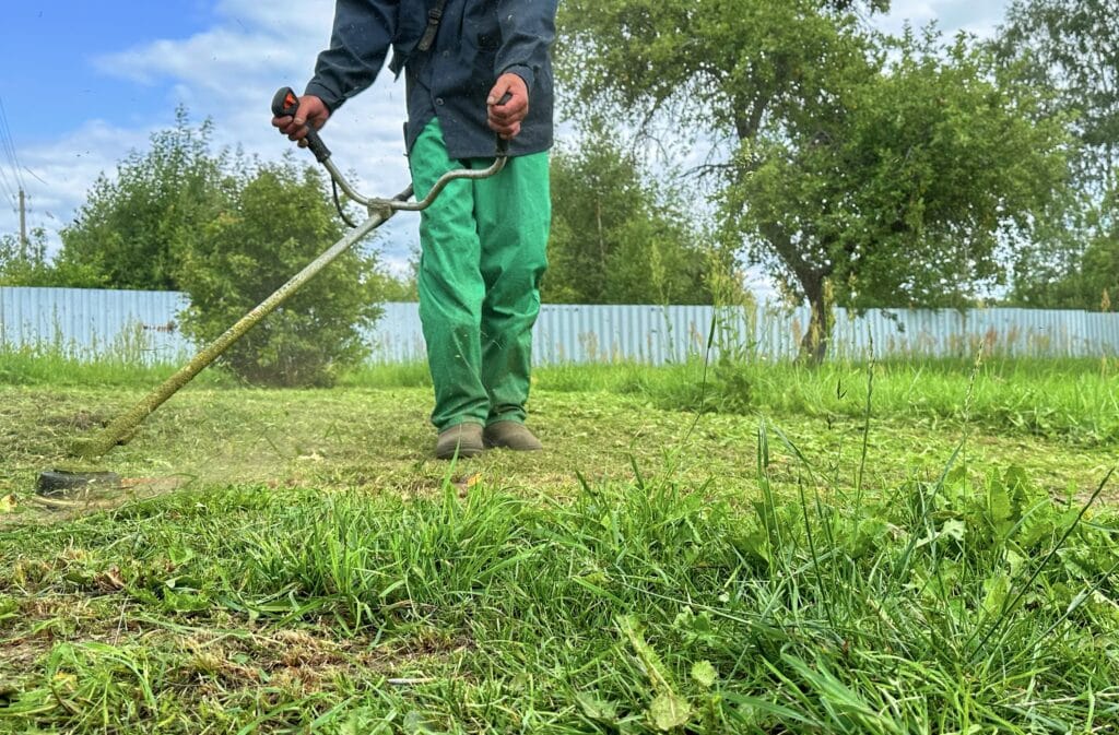 Cape Coral homeowner doing storm clean up and yard debris removal after a Florida storm.