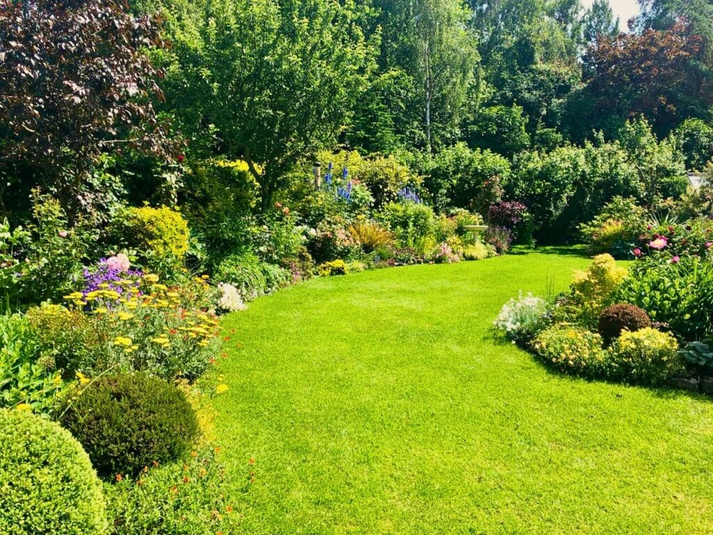 Beautifully maintained Florida garden with healthy shrubs after professional bush trimming service.